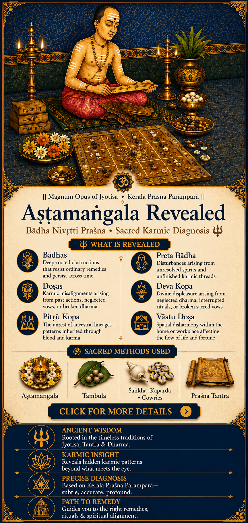 Aṣṭamaṅgala Revealed — Bādha Nivṛtti Praśna · Sacred Karmic Diagnosis