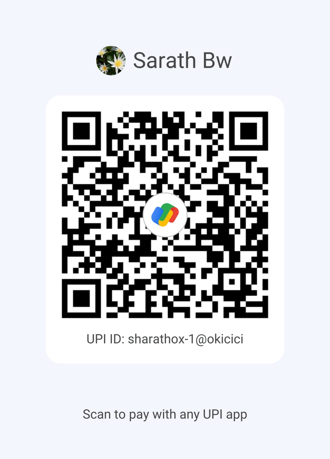 Google Pay UPI QR code