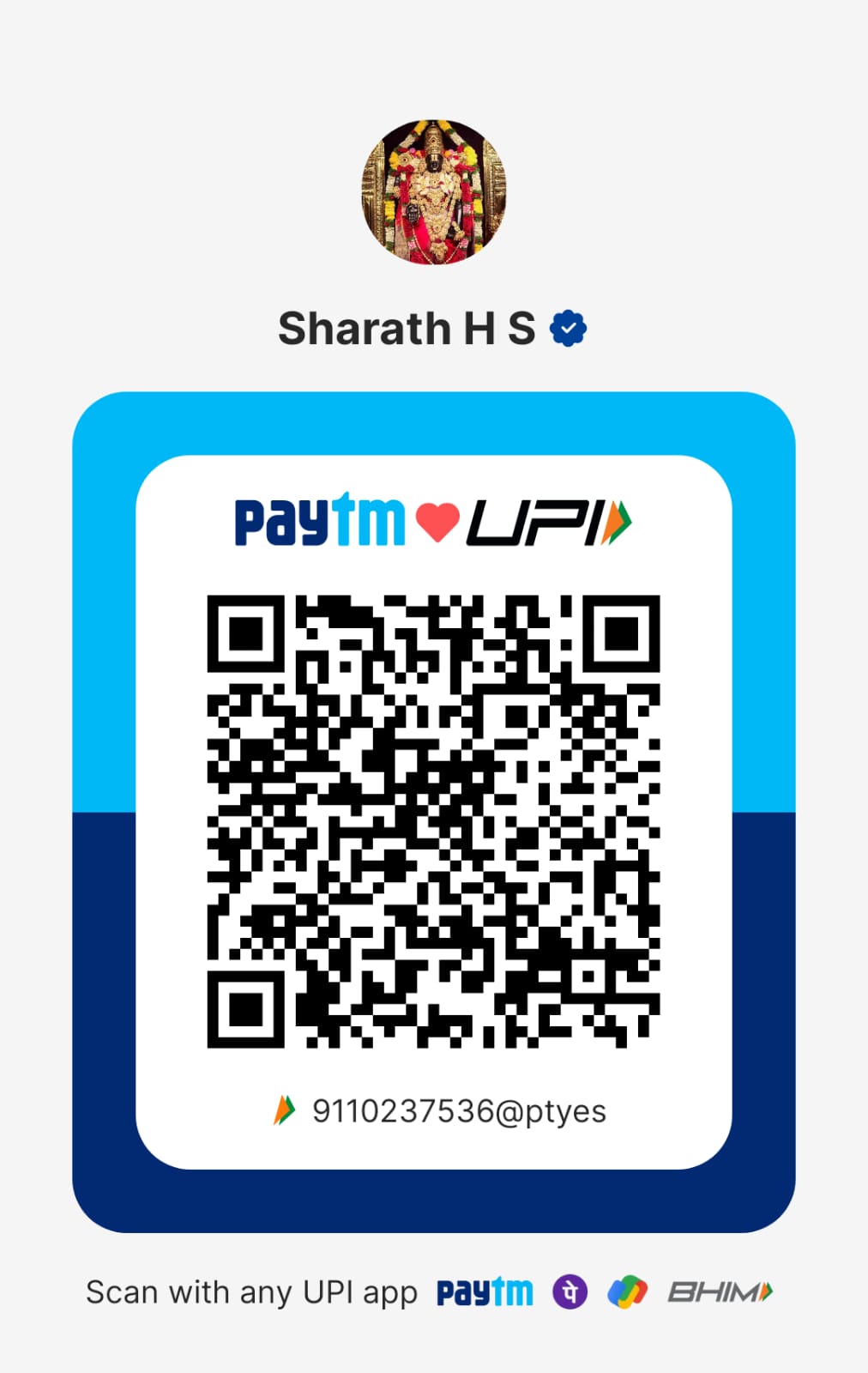 Paytm UPI QR code