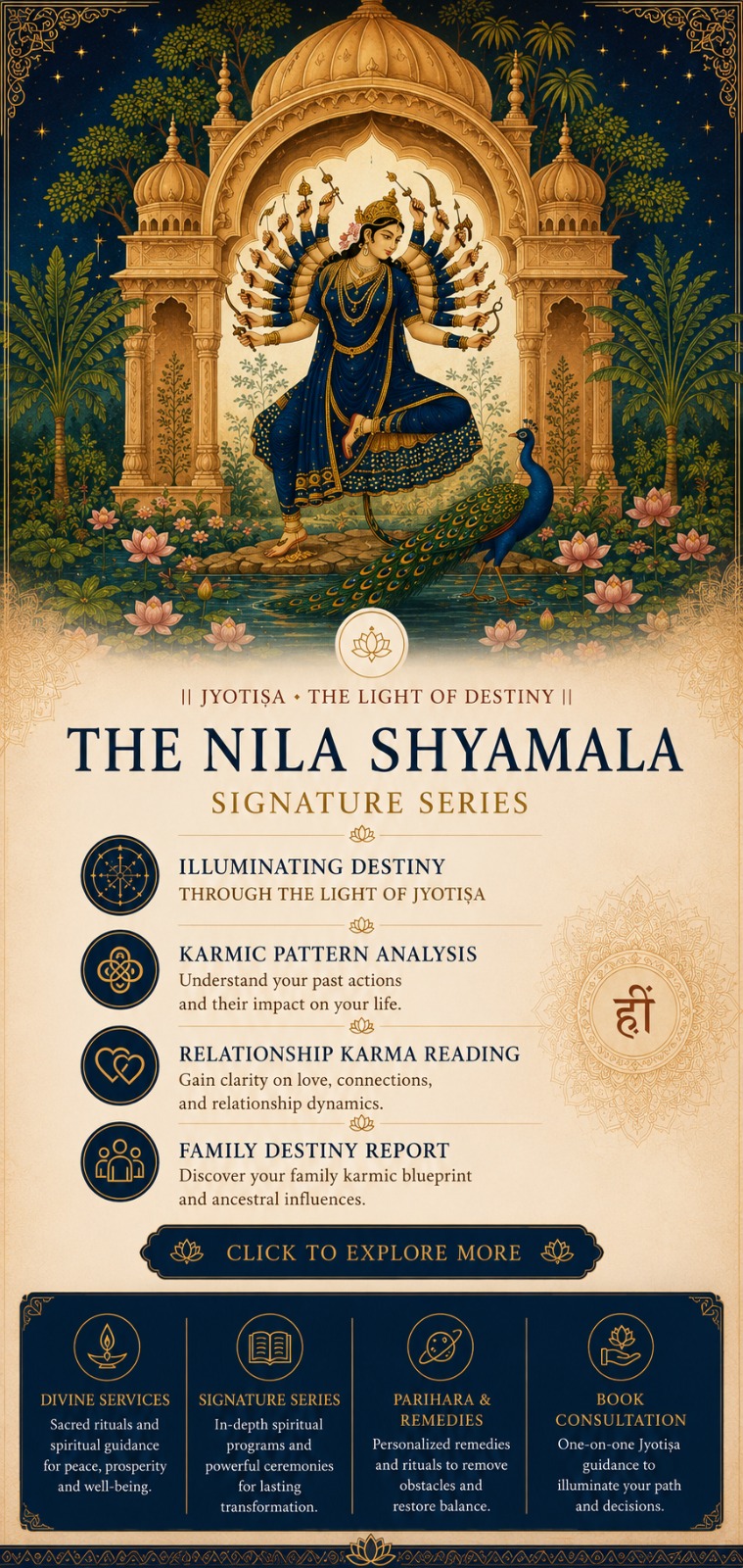 The Nila Shyamala Signature Series — Jyotiṣa, the Light of Destiny