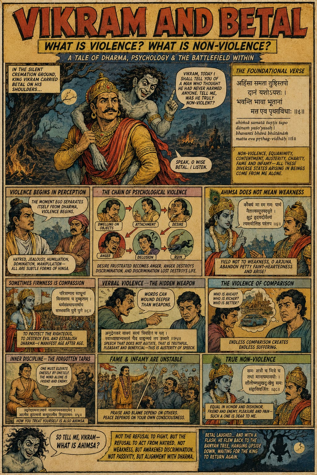Vikram and Betal — What Is Violence, What Is Non-Violence: dharma, psychology and the battlefield within